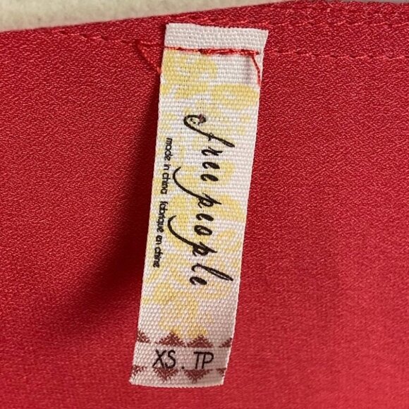 Free People Coral Pink Cowl Neck‎ Drape Blouse Top Size XS Raglan Sleeves Boho - Picture 3 of 10